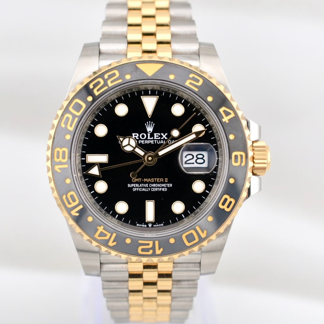 コーリン Rolex GMT Master II 'Zombie' Dial Two Tone Yellow Gold 126713GRNR