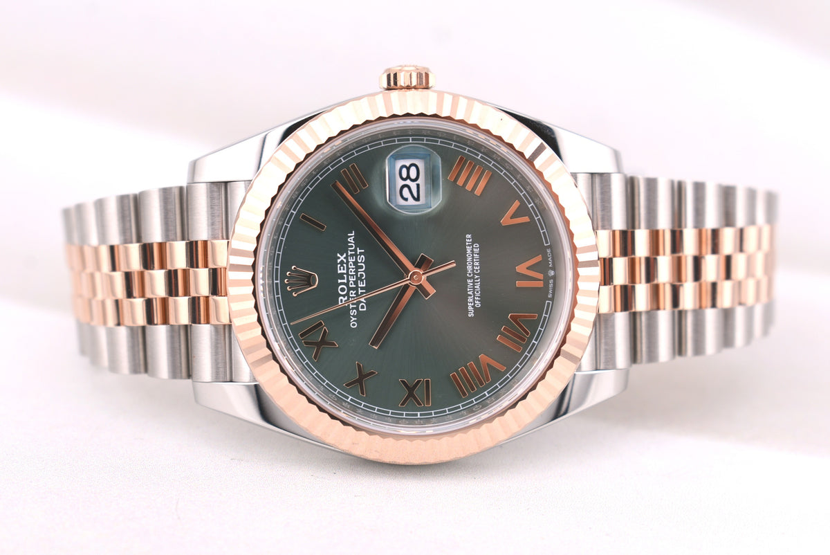 Rolex Datejust 41 Two Tone Rose Gold Mint Green Roman 126331 2026
