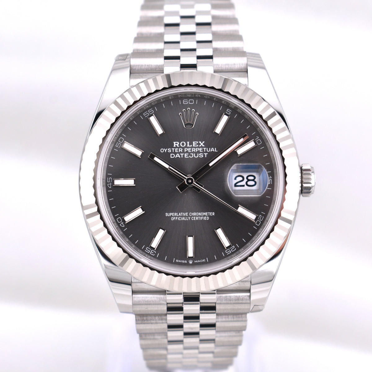 Rolex Datejust 41 Rhodium Index Dial 126334 2026