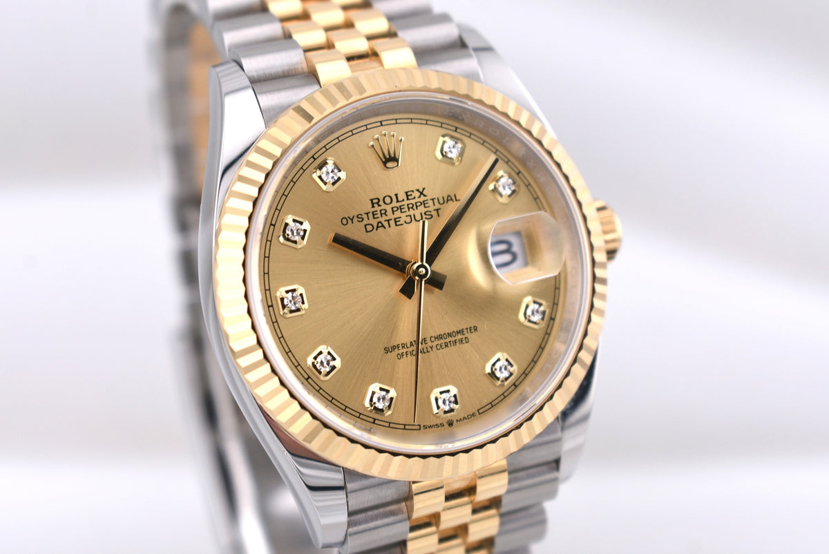 Rolex Datejust 36 Champagne Diamond Dial 126233 2026