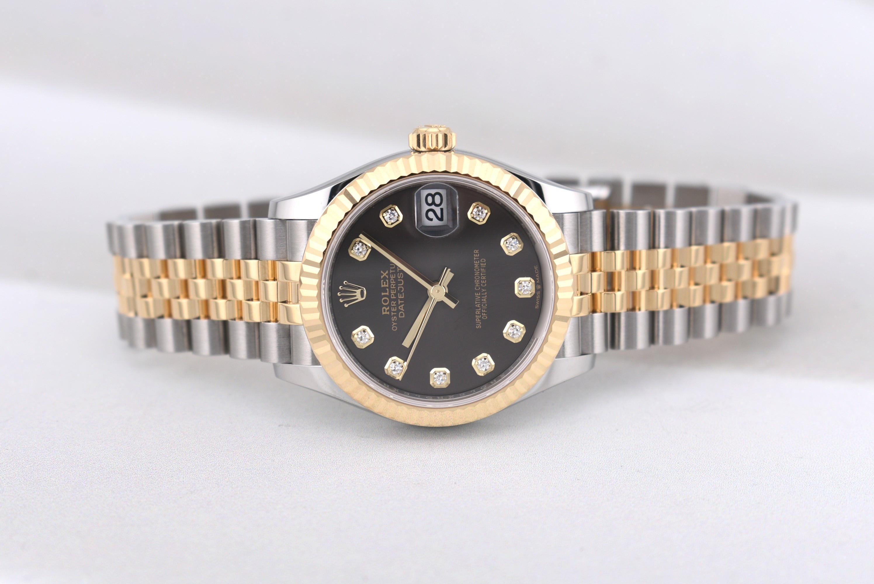 Rolex Datejust 31 Two Tone Yellow Gold Dark Grey Diamond 278273 2026
