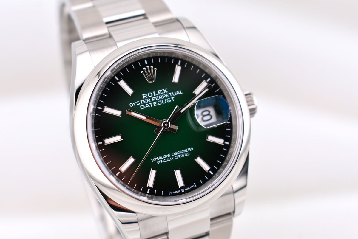 Rolex Datejust 36 Ombre Green Index Dial Oyster Band 126200 2026