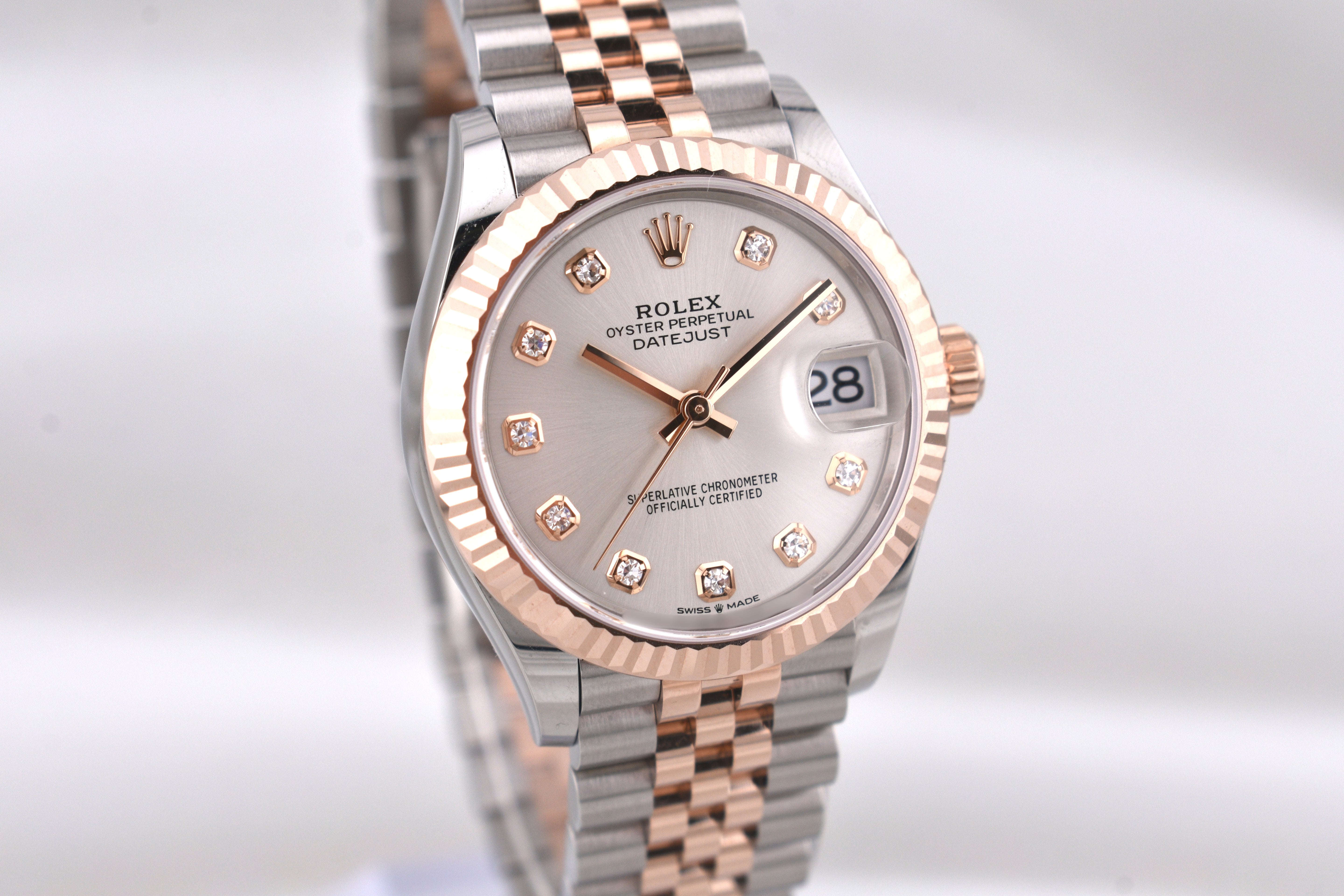 Rolex Datejust 31 Two Tone Rose Gold Silver Diamond Dial 278271 2026