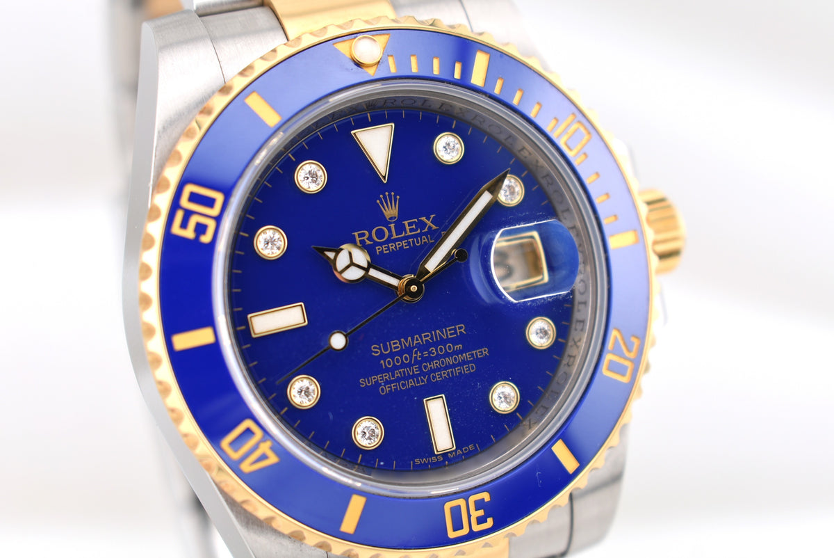 Rolex Submariner Date Bluesy Flat Blue Serti Dial 116613LB 2011