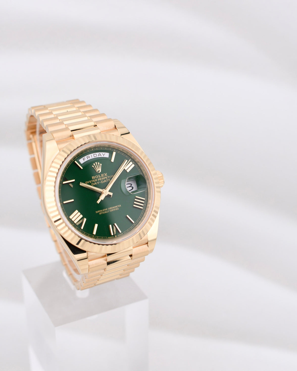 Rolex Day Date 40 Yellow Gold Money Green Dial 228238 2026