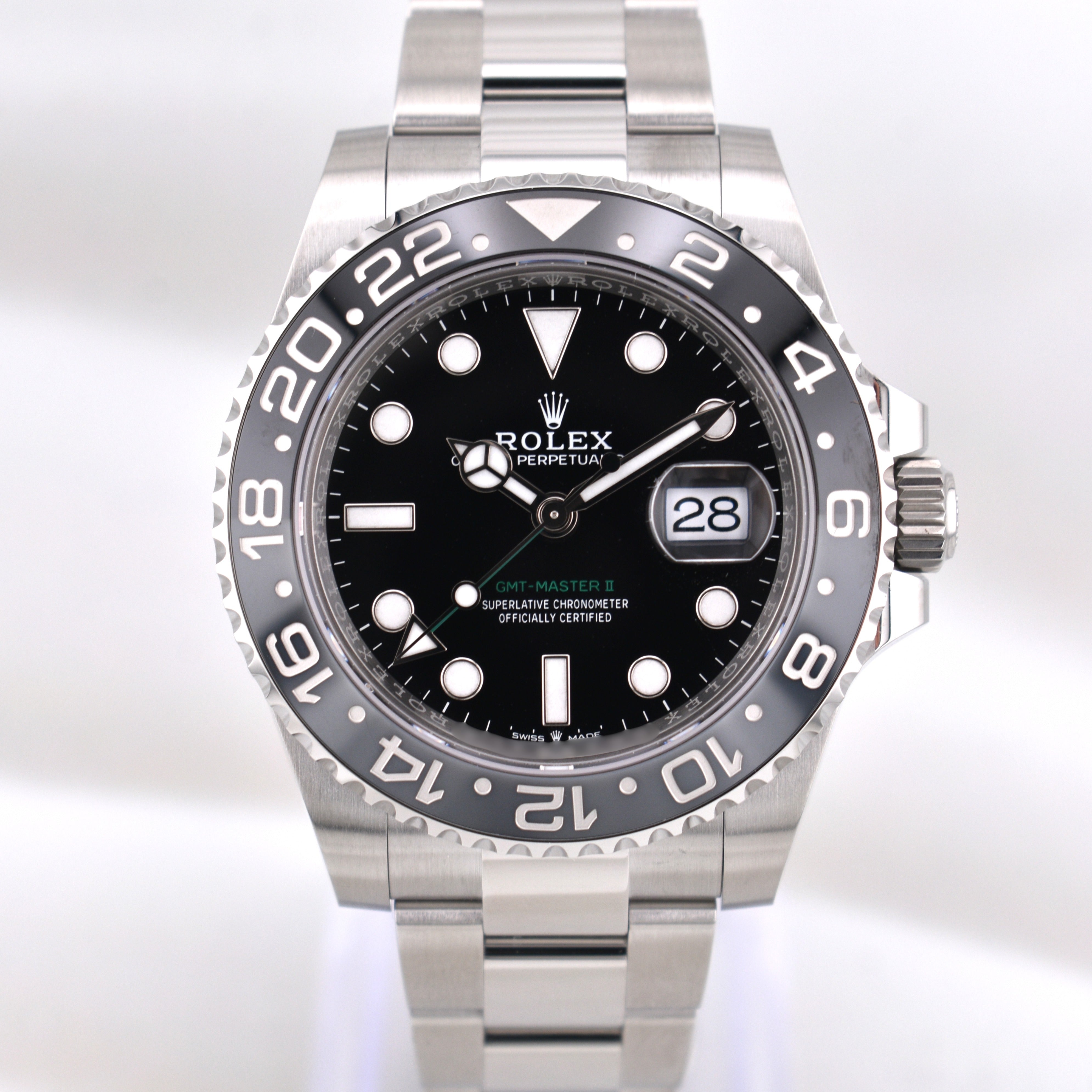 Rolex GMT Master II Bruce Wayne Oyster Band 126710GRNR 2025