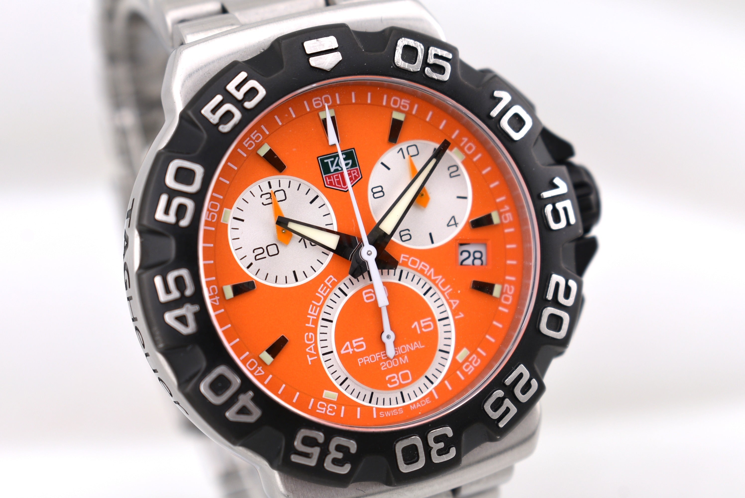 Tag Heuer Formula 1 Chronograph Orange Dial Quartz CAH1113BA085 2011