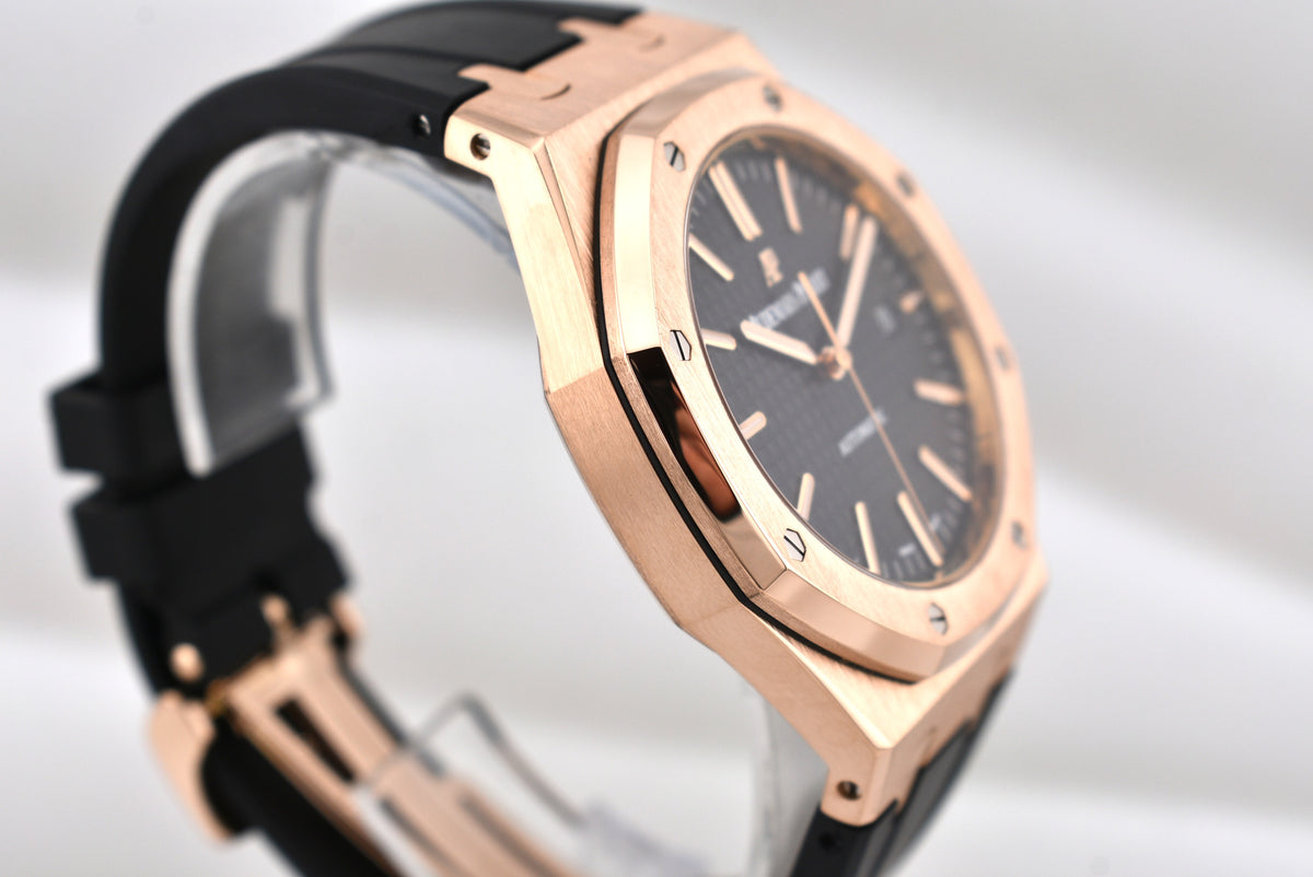 Audemars Piguet Royal Oak Rose Gold Black Dial 15400OR 2016