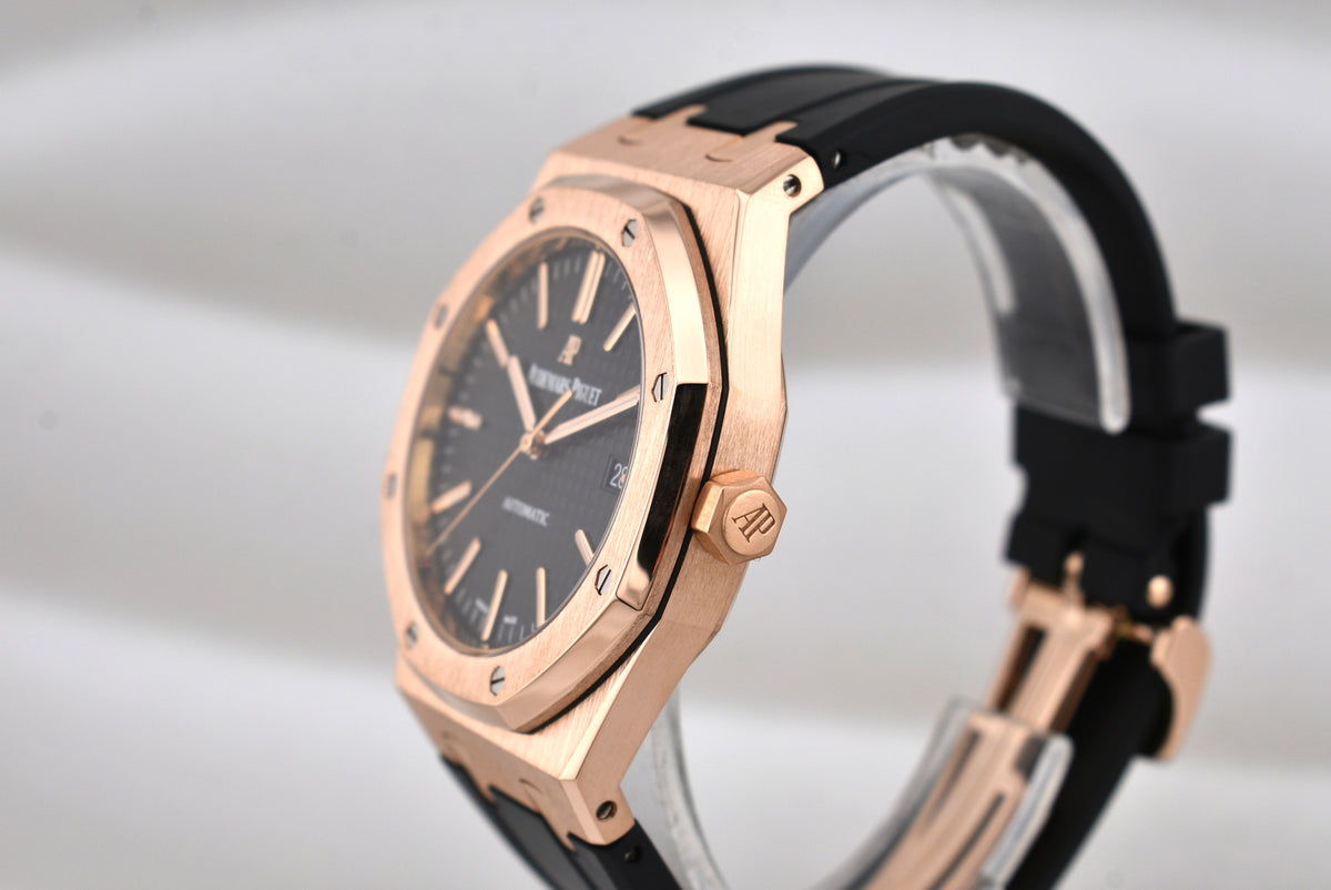 Audemars Piguet Royal Oak Rose Gold Black Dial 15400OR 2016
