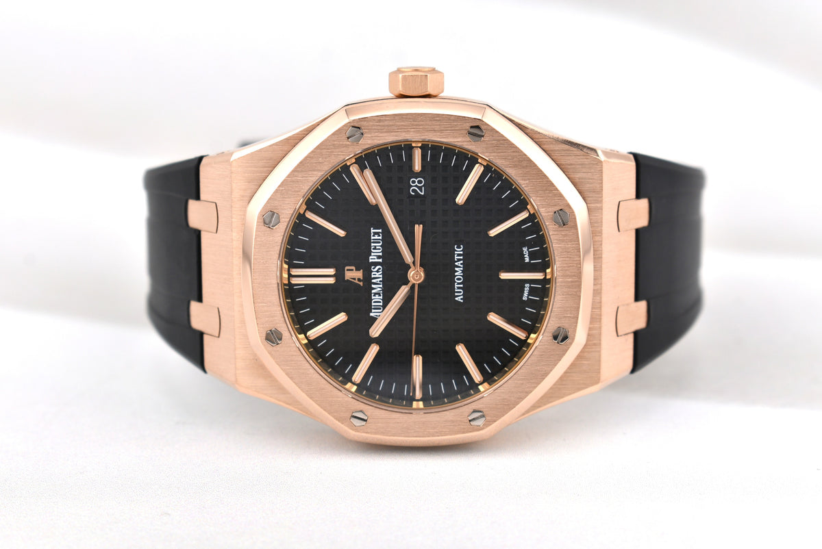 Audemars Piguet Royal Oak Rose Gold Black Dial 15400OR 2016