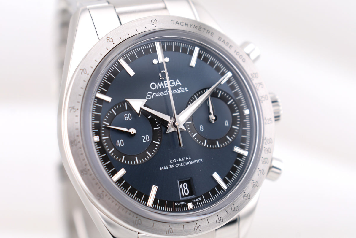 Omega Speedmaster 57 Co-Axial Master Chronometer Chronograph Blue Dial 332.10.41.51.03.001 2023