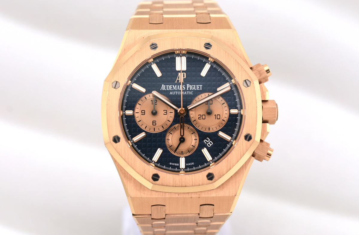Audemars Piguet Royal Oak Chronograph Rose Gold Blue Dial 26331OR 2021