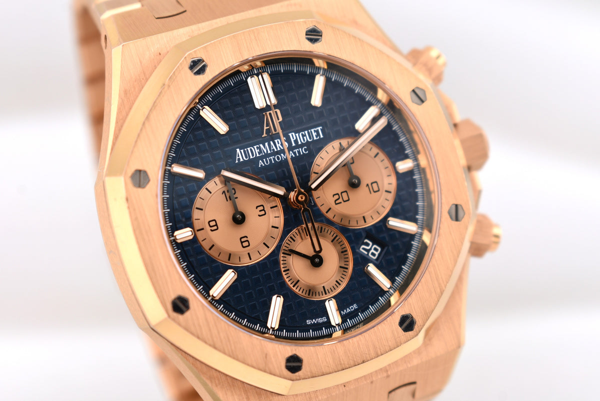 Audemars Piguet Royal Oak Chronograph Rose Gold Blue Dial 26331OR 2021