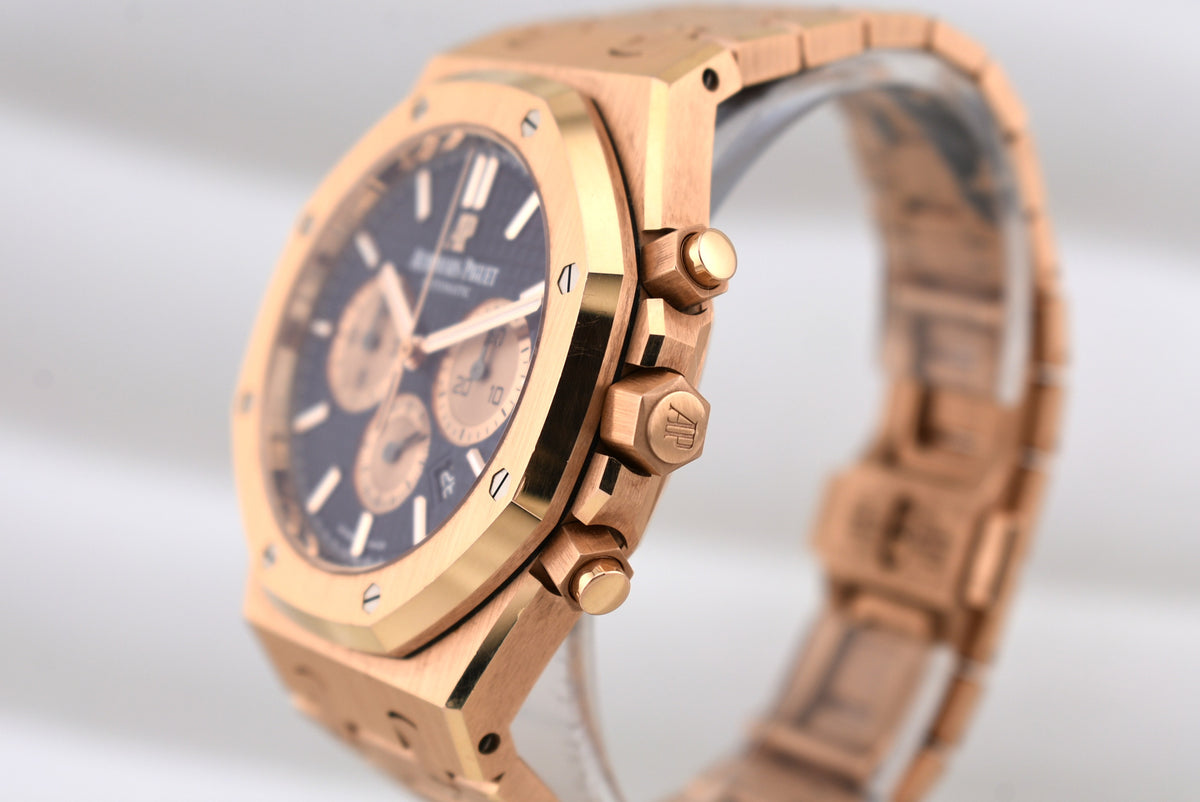 Audemars Piguet Royal Oak Chronograph Rose Gold Blue Dial 26331OR 2021