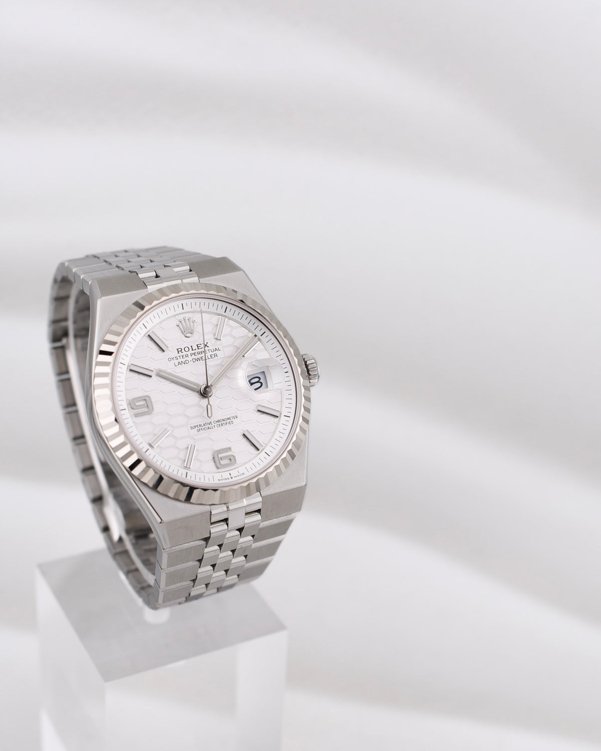 Rolex Land Dweller 40 White Honeycomb Dial 127334 2026