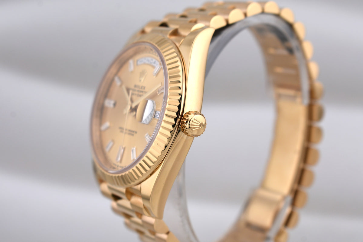 Rolex Day Date 40 Champagne Baguette Diamond Dial 228238 2020