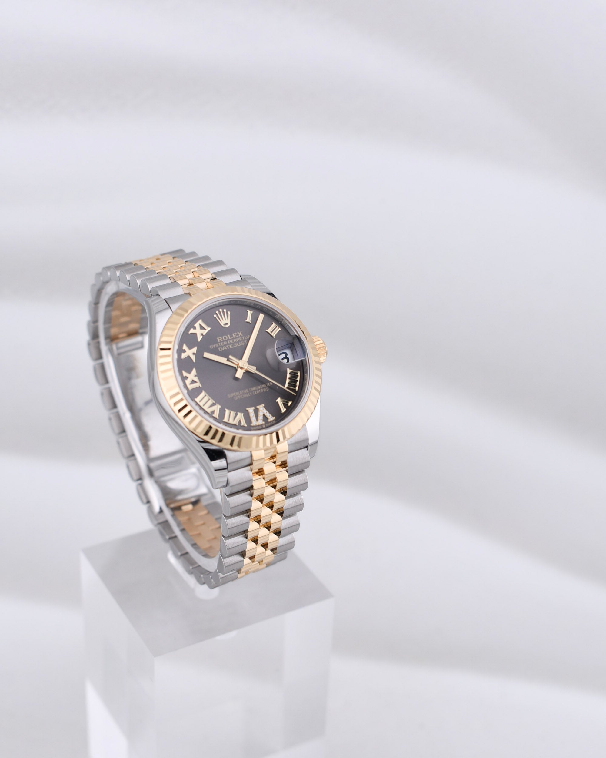 Rolex Datejust 31 Two Tone Yellow Gold Dark Grey Pave VI Dial 278273 2026