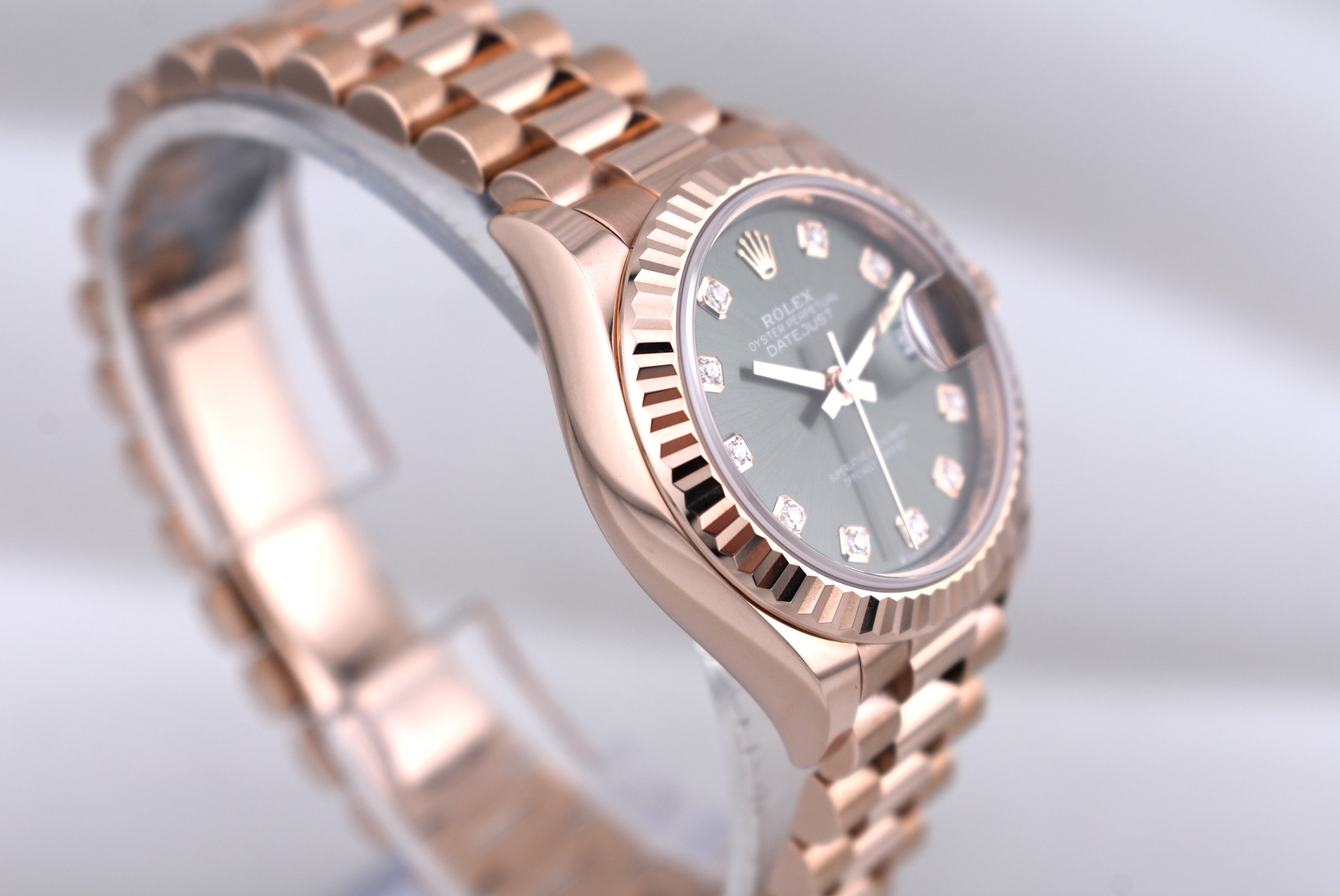 Rolex Lady Datejust Everose Gold Olive Diamond Dial 279175 2022