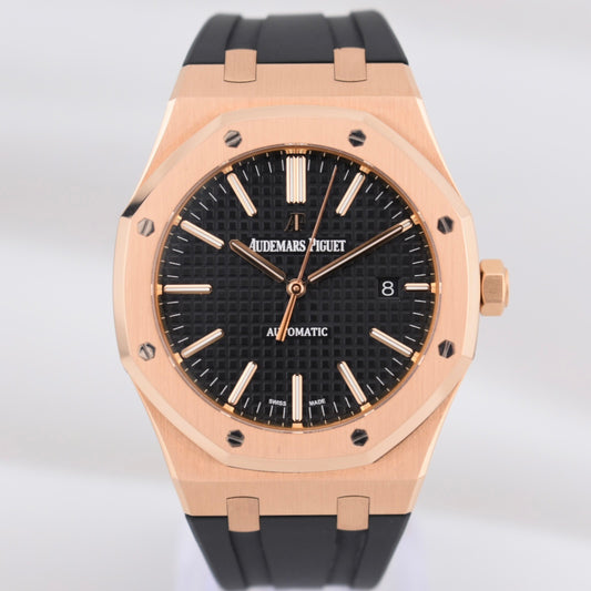 Audemars Piguet Royal Oak Selfwinding Black Dial Rose Gold 15400OR 2016