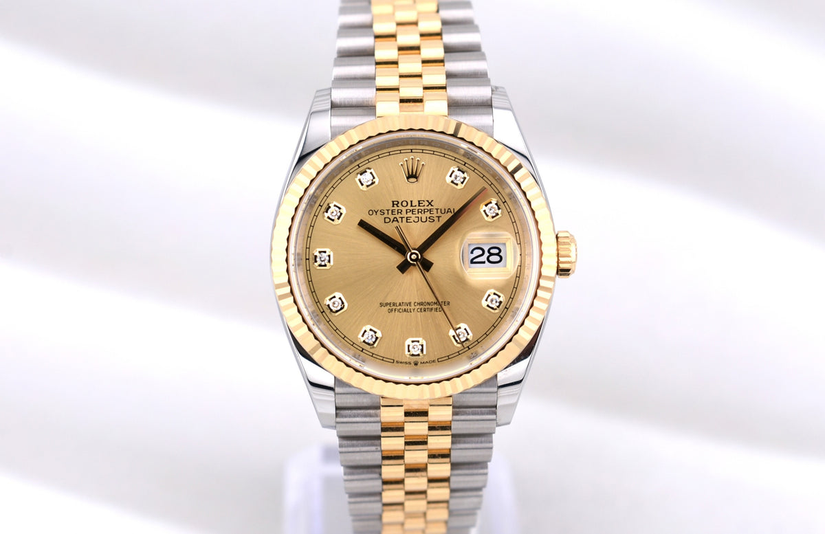 Rolex Datejust 36 Champagne Diamond Dial 126233 2026