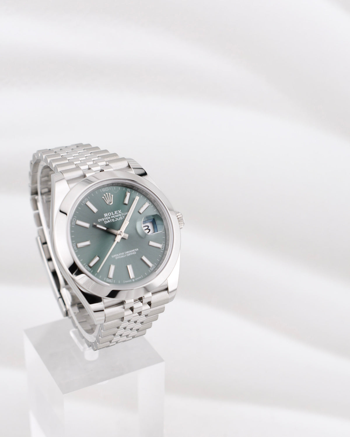 Rolex Datejust 41 Mint Green Index Dial Jubilee Band 126300 2026
