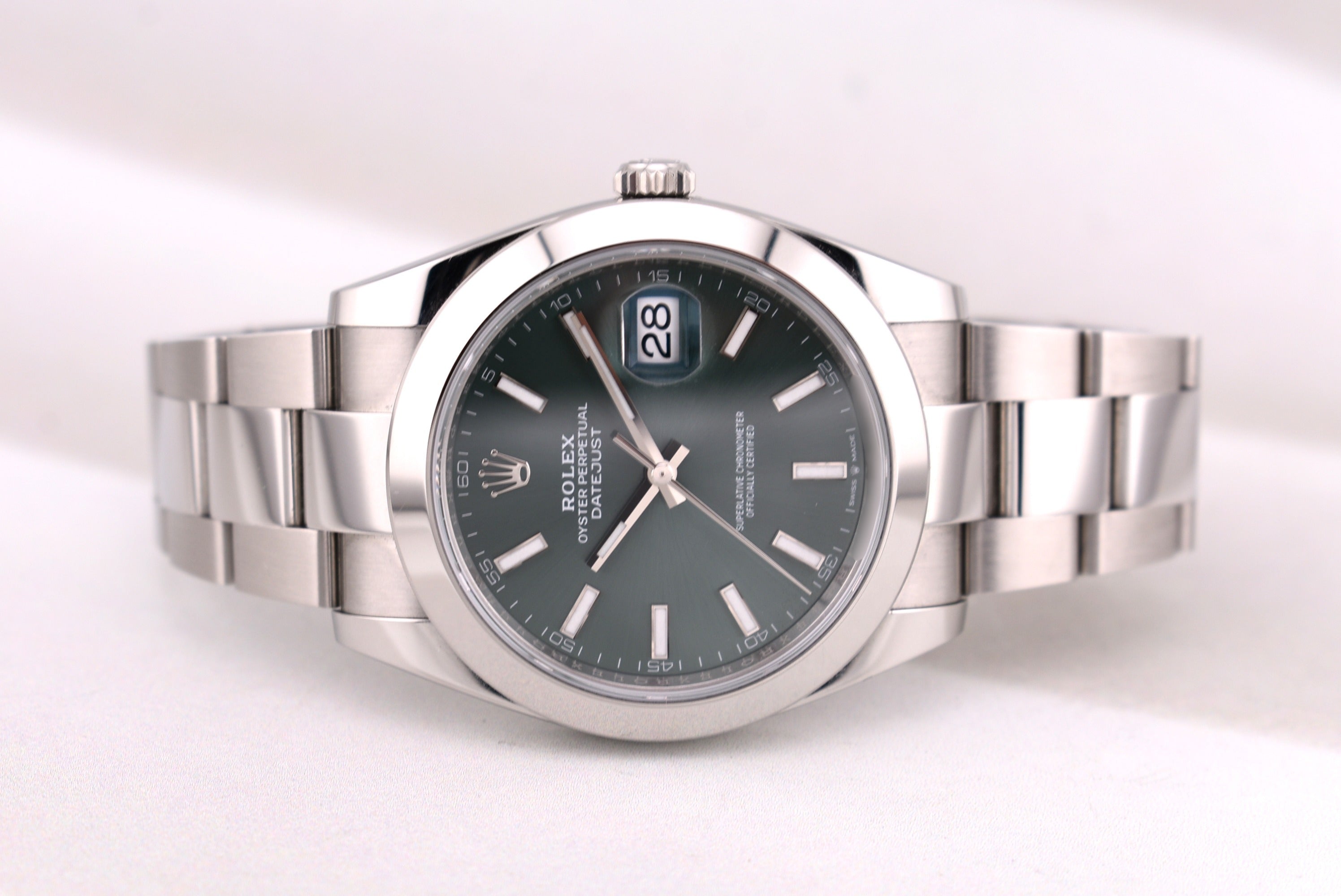 Rolex Datejust 41 Mint Green Index Dial Oyster Band 126300 2025