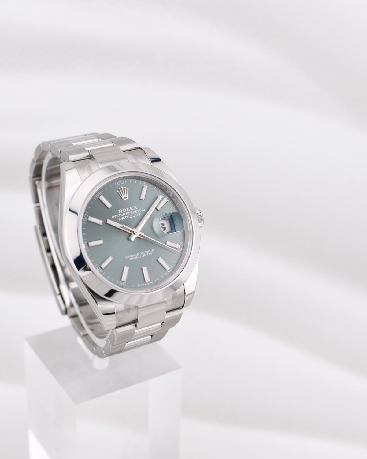 Rolex Datejust 41 Mint Green Index Dial Oyster Band 126300 2026