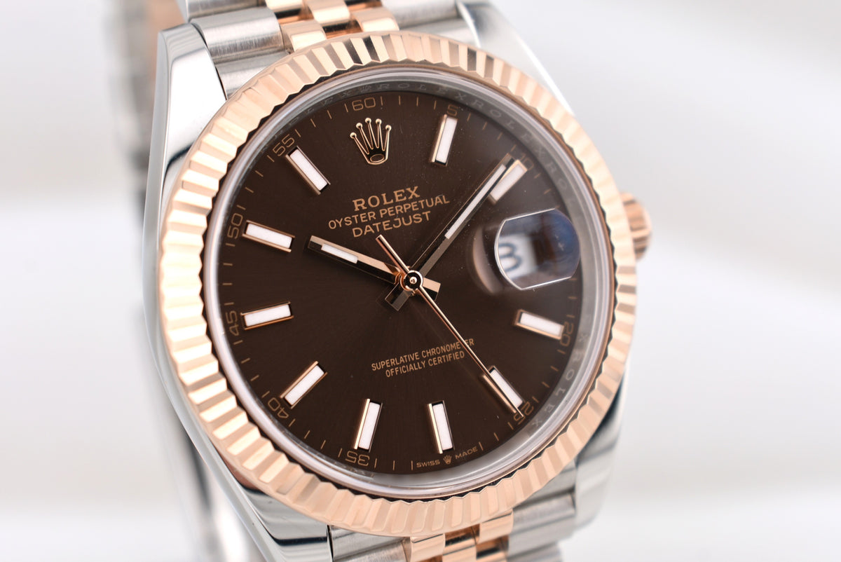 Rolex Datejust 41 Two Tone Chocolate Index Dial Jubilee Band 126331 2025