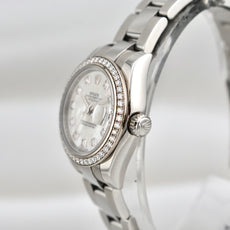 Rolex Lady Datejust 28 Mother of Pearl Diamond Dial Factory Diamond Bezel 179384RBR
