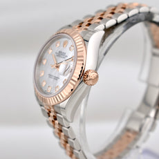 Rolex Lady Datejust 28 Two Tone Everose Gold Mother of Pearl Diamond Dial 279171 2026