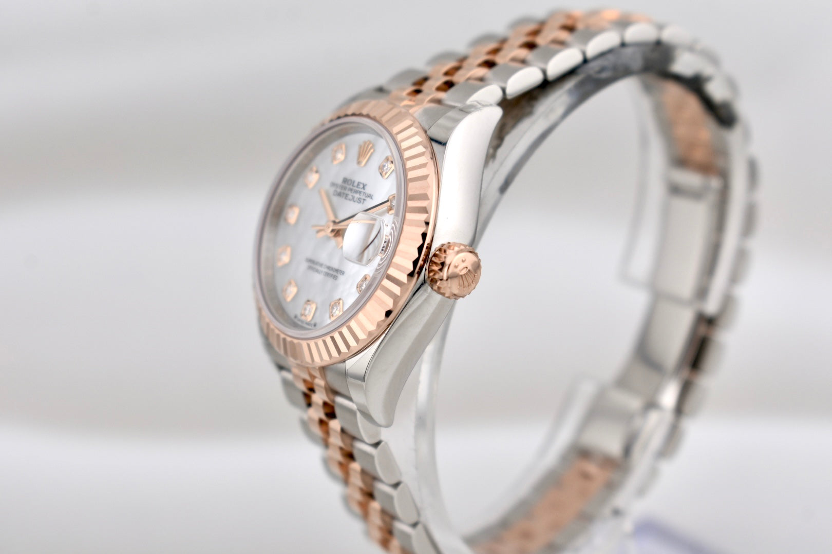 Rolex Lady Datejust 28 Two Tone Everose Gold Mother of Pearl Diamond Dial 279171 2026