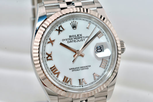 Rolex Datejust 36 White Roman Dial 126234 2025