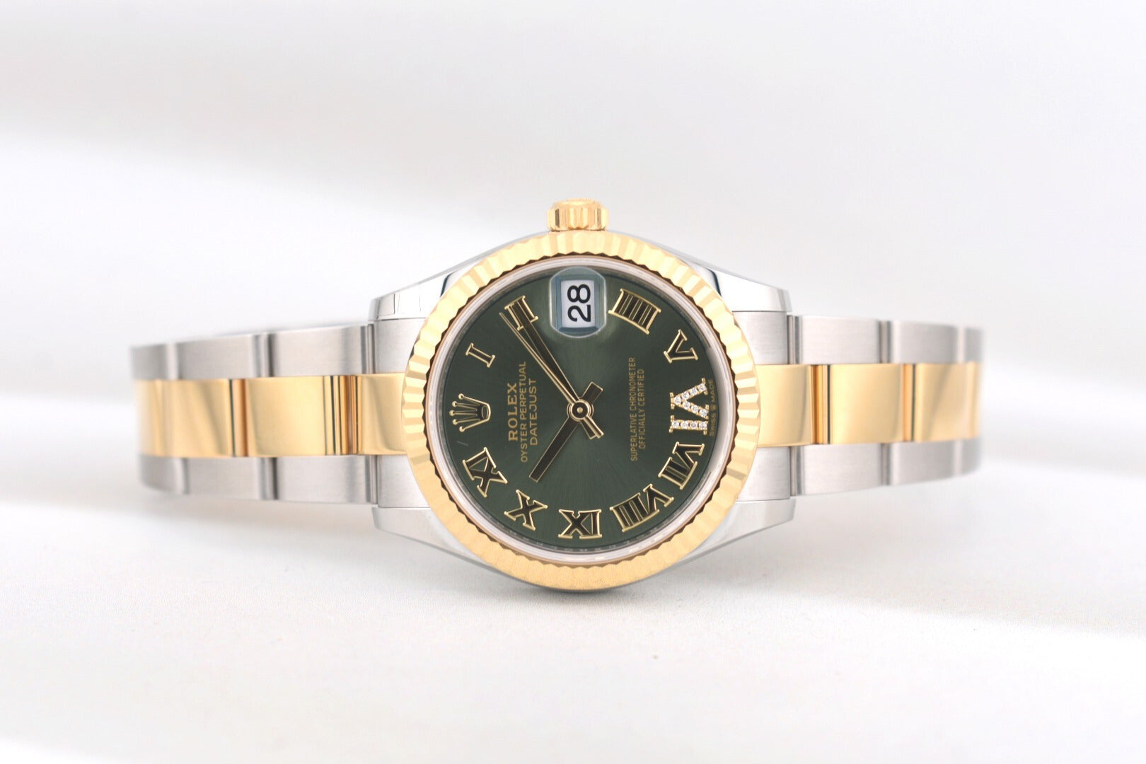 Rolex Datejust 31 Two Tone Green Roman Diamond VI Marker 278273 2025