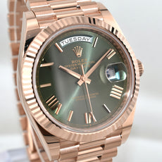 Rolex Day Date 40 Everose Gold Olive Roman Numeral Dial 228235 2026