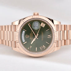 Rolex Day Date 40 Rose Gold Olive Green Dial 228235 2025