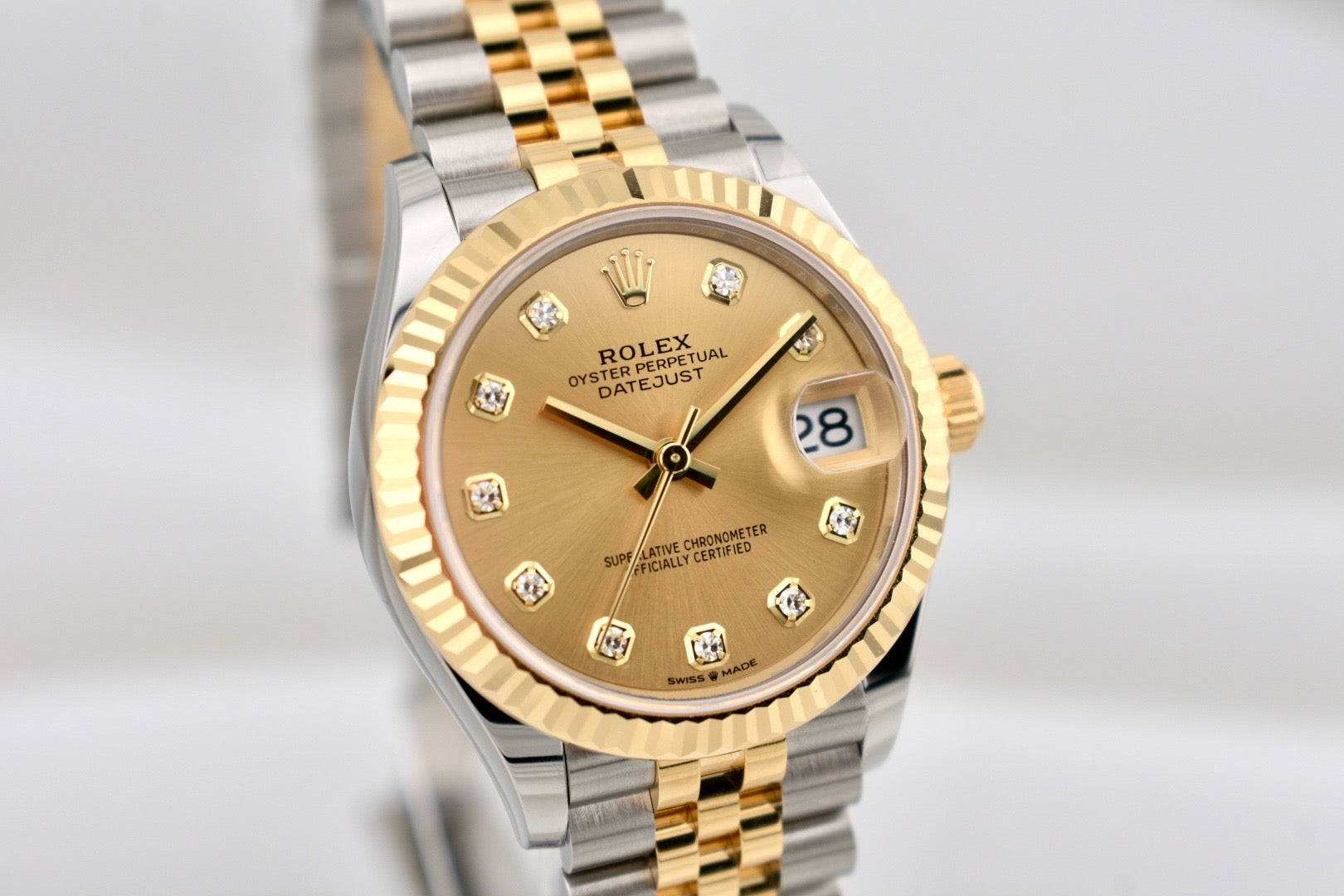 Rolex Datejust 31 Two Tone Yellow Gold Champagne Diamond Dial 278273 2025