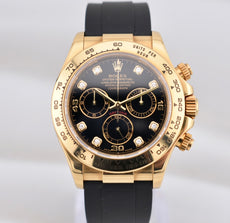 Rolex Cosmograph Daytona Black Diamond Dial Yellow Gold 116518 2001