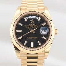 Rolex Day Date 40 Black Diamond Baguette Dial 228238 2025