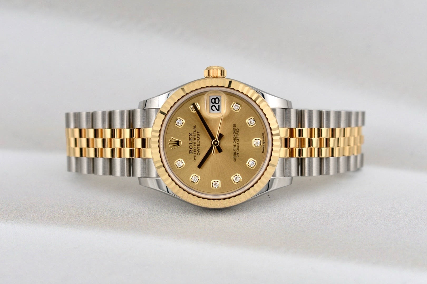 Rolex Datejust 31 Two Tone Yellow Gold Champagne Diamond Dial 278273 2025
