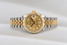 Rolex Datejust 31 Two Tone Yellow Gold Champagne Diamond Dial 278273 2025