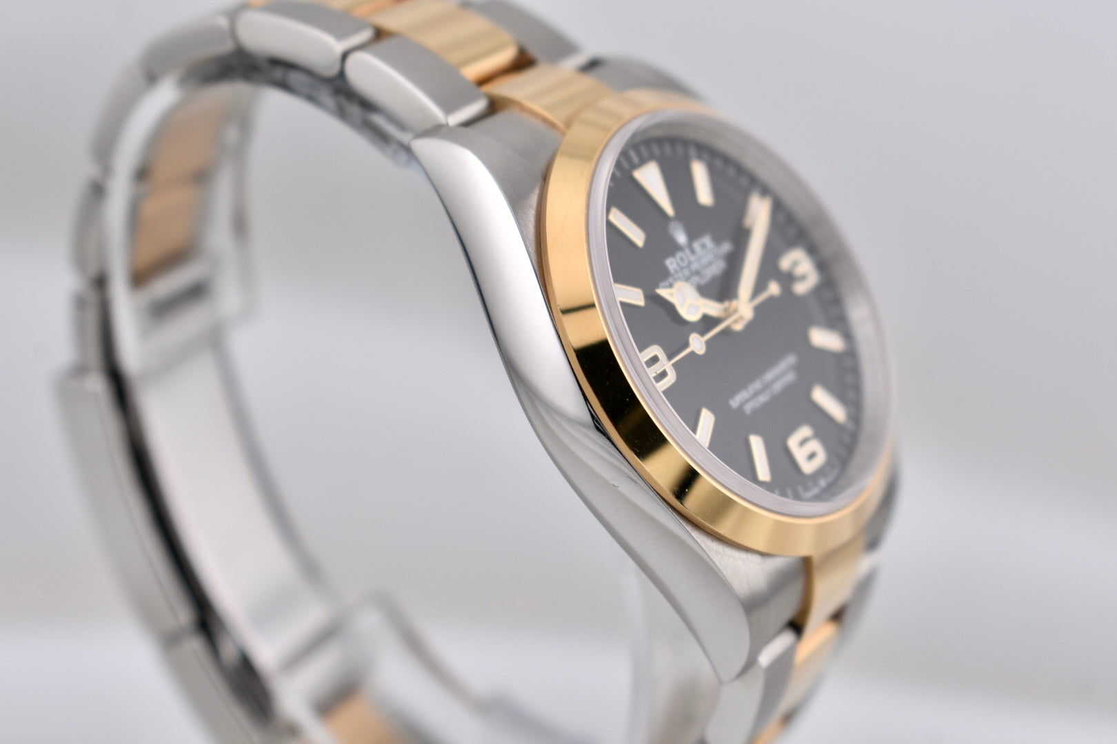 Rolex Explorer 36 Two Tone Yellow Gold Black Dial 124273 2023