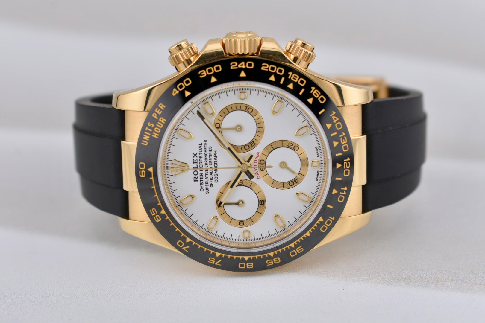 Rolex Cosmograph Daytona Yellow Gold White Dial Oysterflex 116518LN 2018