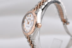 Rolex Lady Datejust 28 Two Tone Everose Gold White Roman Dial 279171 2025