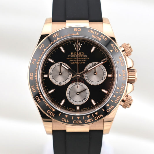 Rolex Cosmograph Daytona Black Dial Rose Gold Oysterflex 126515LN 2024