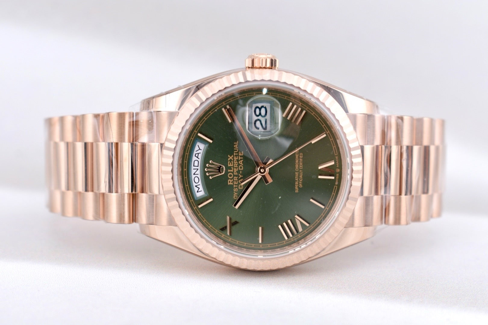 Rolex Day Date 36 Everose Gold Olive Dial 128235 2025