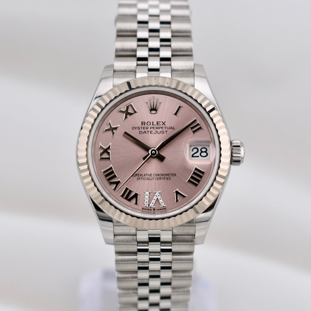 Rolex Datejust 31 Pink Roman Dial Diamond VI Marker 278274 2023