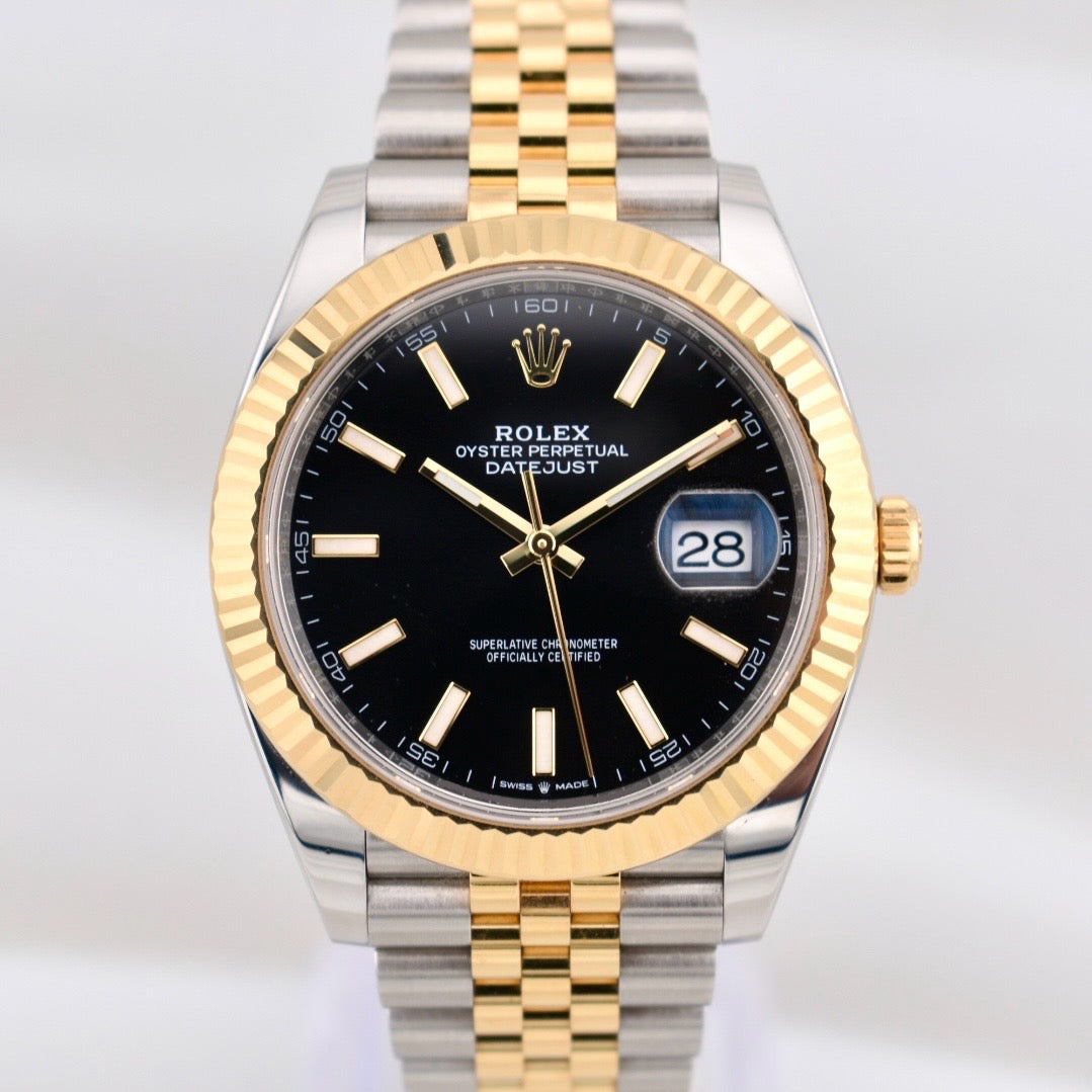 Rolex Datejust 41 Two Tone Yellow Gold Black Dial 126333 2024