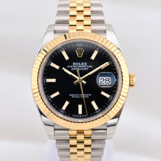 Rolex Datejust 41 Two Tone Yellow Gold Black Dial 126333 2024