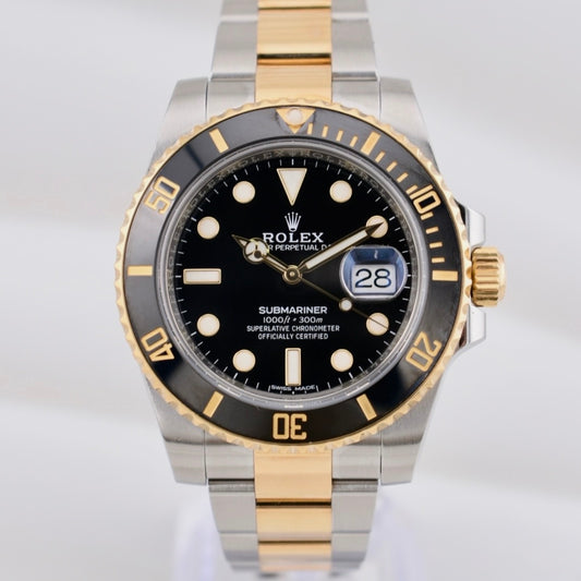 Rolex Submariner Date Two Tone Yellow Gold Black Dial 116613LN 2017