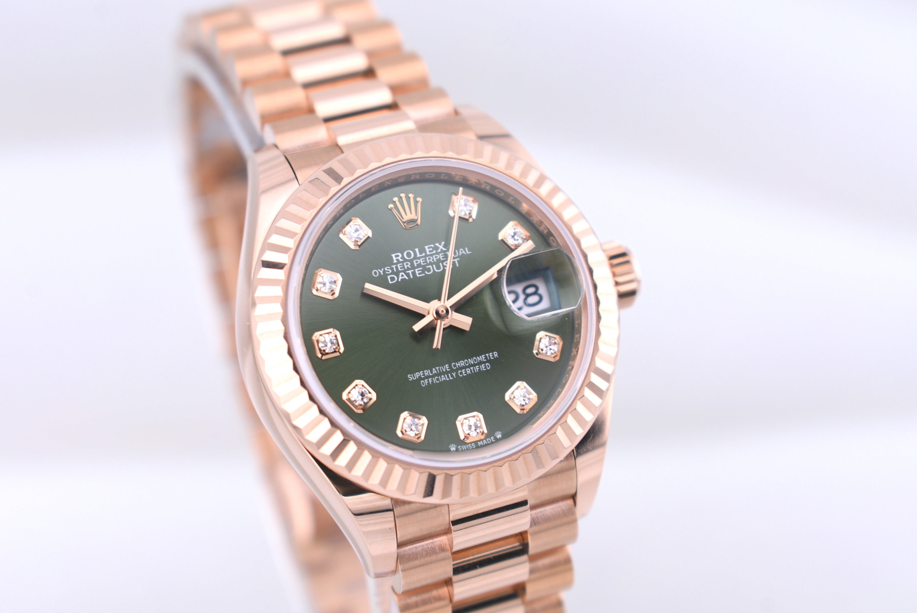 Rolex Lady Datejust Everose Gold Olive Diamond Dial 279175 2022